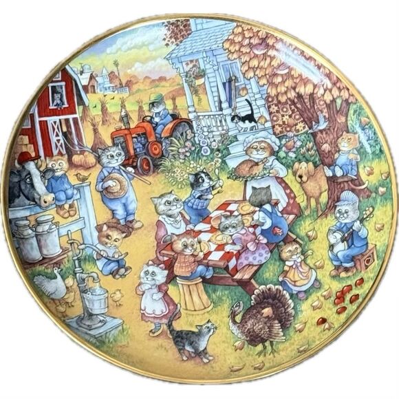 Vintage Bill bell limited edition, a ￼ Purrfect Feast 8.5 Inch collector plate ￼ - Picture 1 of 7